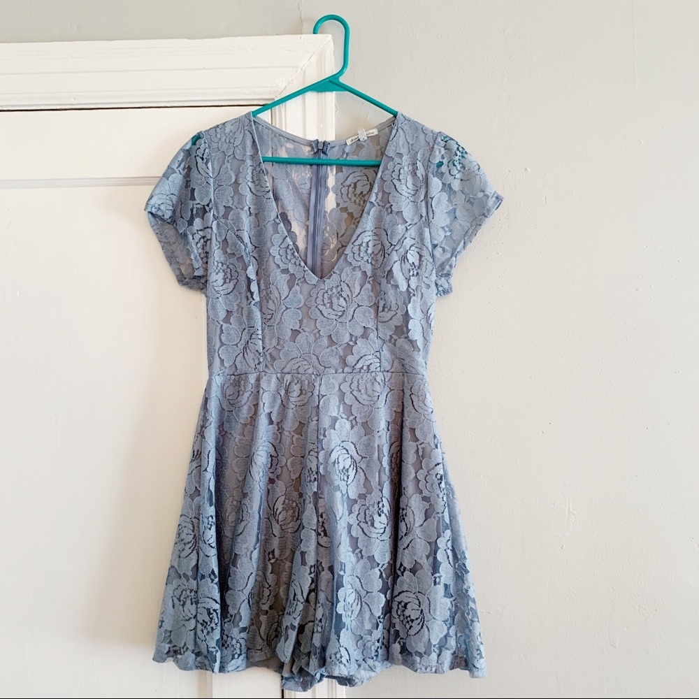 Blue lace romper